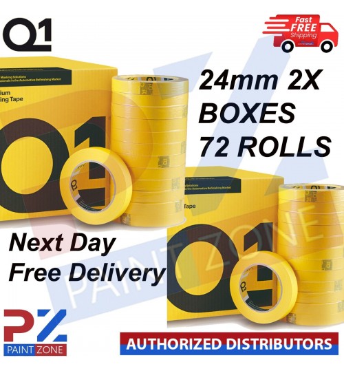 2X Q1 MASKING TAPE PREMIUM AUTOMOTIVE 110c 24mm x 50mm - NEXT DAY FREE DELIVERY